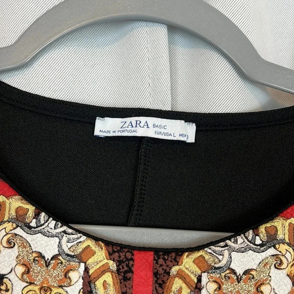 Zara Print 3/4 Sleeve Dress Size Large - Picture 3 of 5